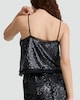 image 3 of The F&F Edit Organza Trim Sequin Embellished Co-ord Camisole in Black