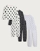 image 1 of F&F Girls 3-Pack Cotton Rich Polka Dot and Heart Print Pyjamas in Multi