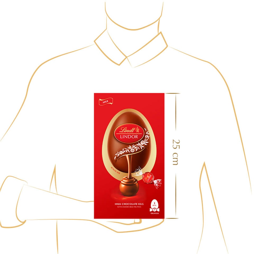 image 1 of Lindt Lindor Milk Chocolate Egg with Milk Truffles 183g