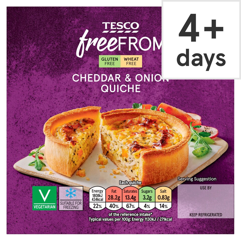 Tesco Free From Cheese & Onion Quiche 160G