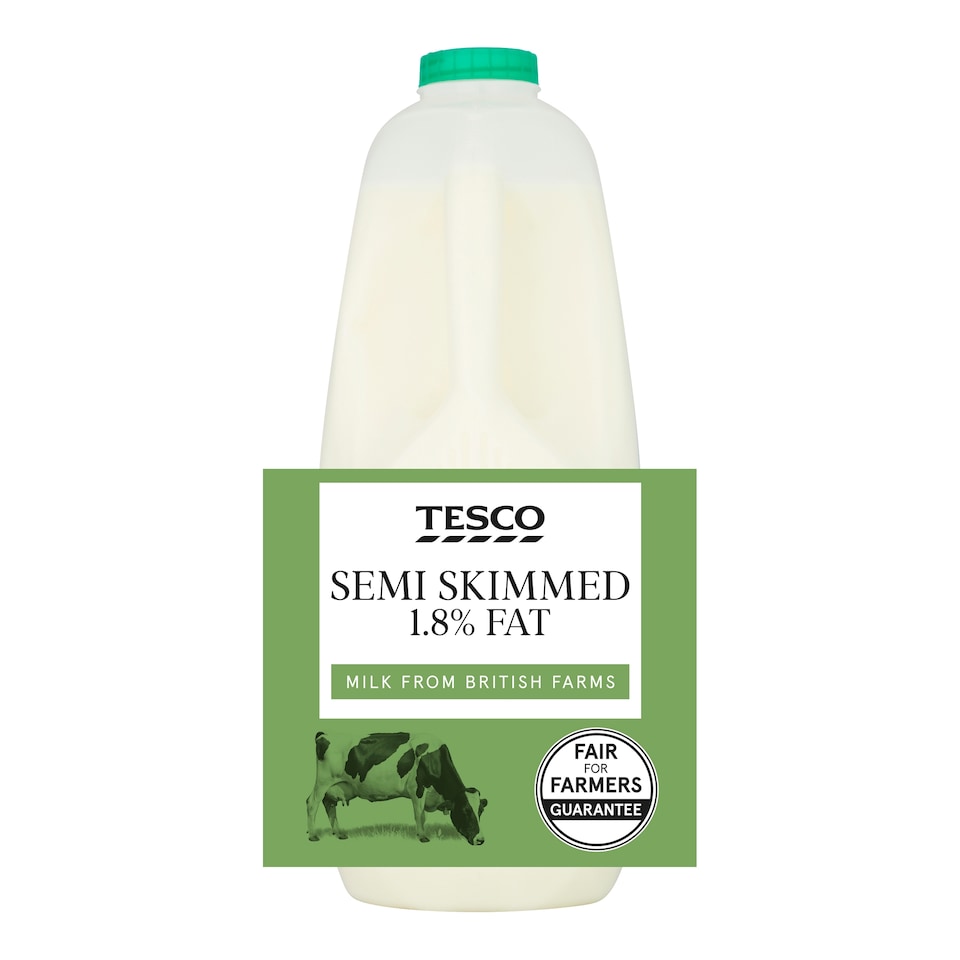 Tesco British Semi Skimmed Milk 3.408L, 6 Pints