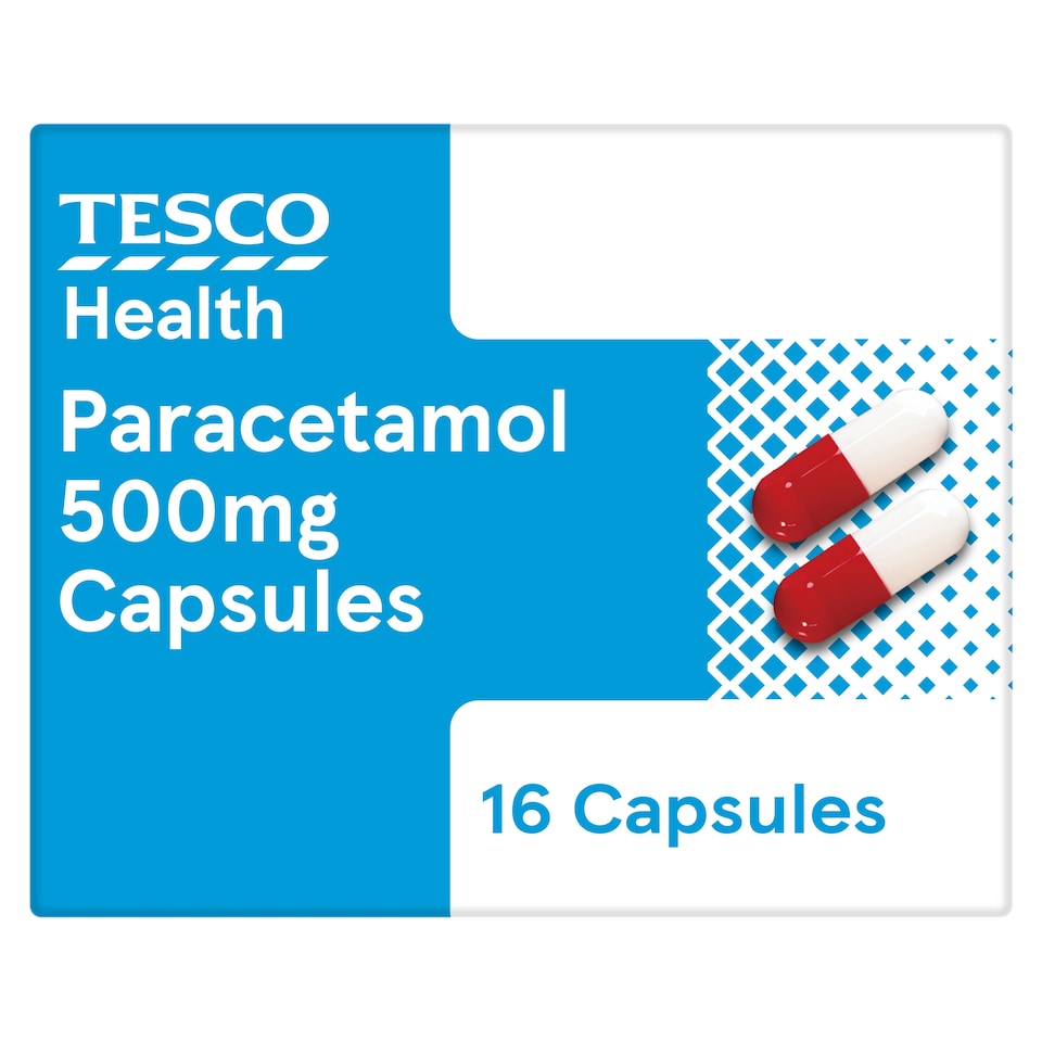 Tesco Health Paracetamol Capsules 500mg 16s