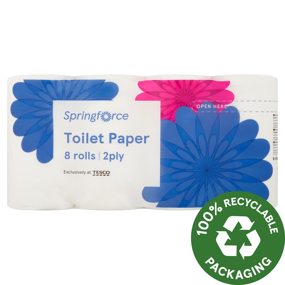Springforce Toilet Paper 2 Ply 8 Rolls