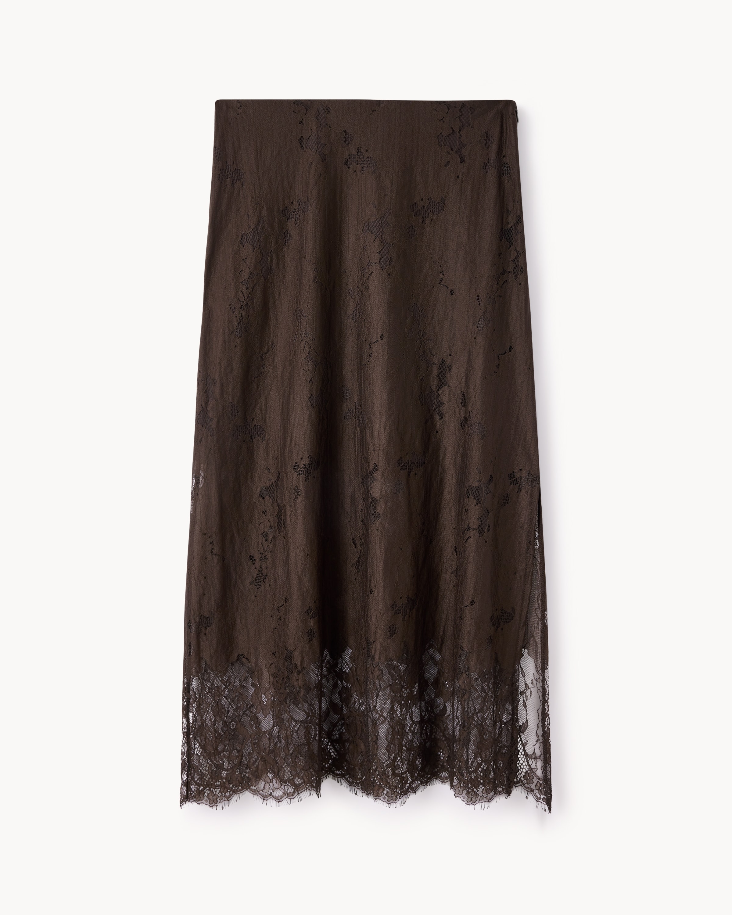 F&F Lace Midi Skirt in Brown