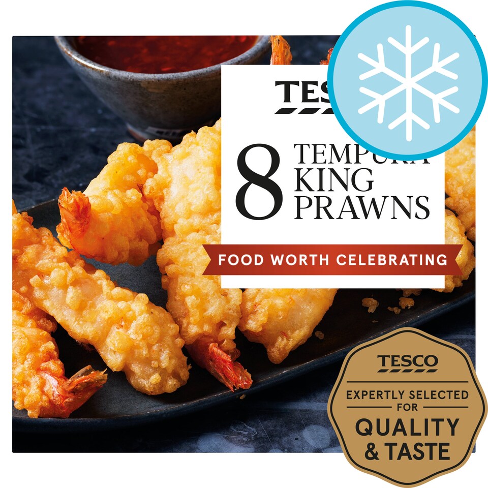 Tesco 8 Tempura King Prawns 140G Tesco Groceries