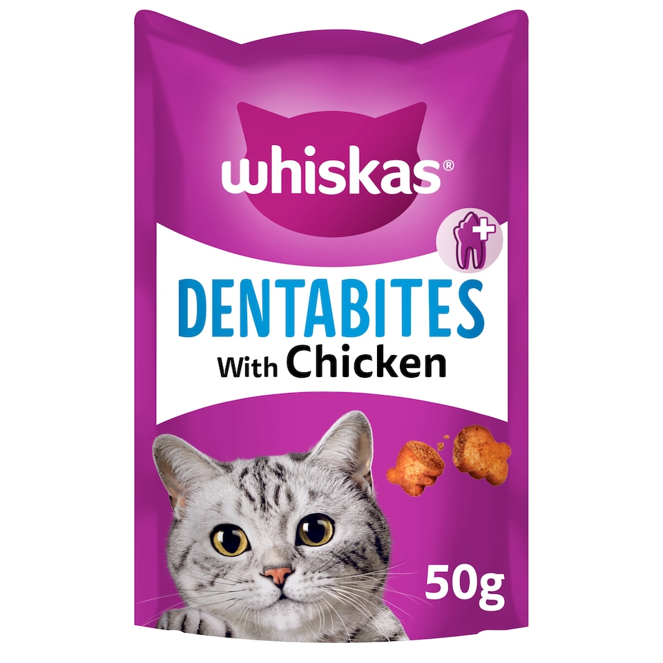 image 1 of Whiskas Dentabites Cat Treat Biscuits Chicken 50g