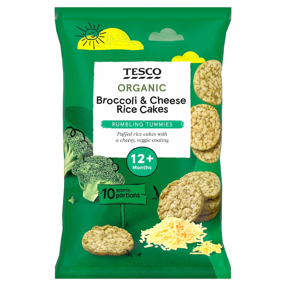 Tesco Organic Broccoli & Cheese Rice Cakes 40g