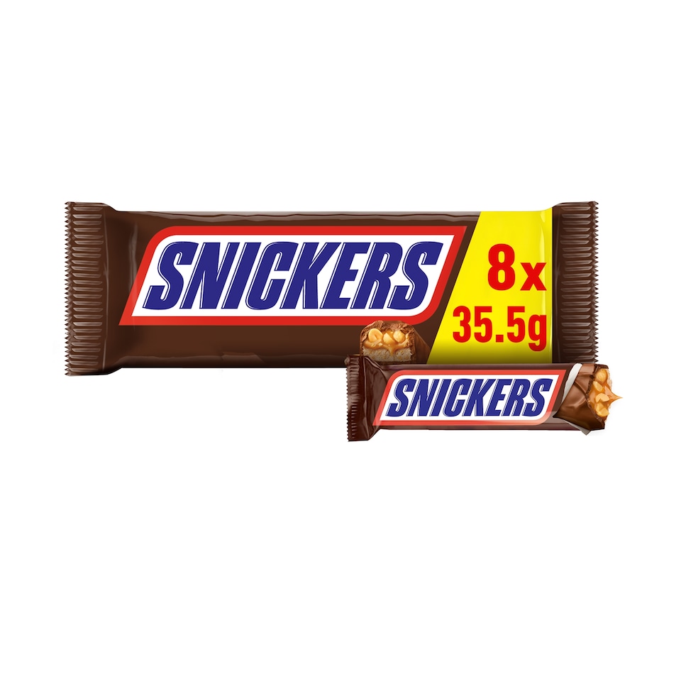 image 1 of Snickers Milk Chocolate Snacksize Bars Multipack 8 x 35.5g