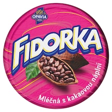 Opavia Fidorka Mléčná s kakaovou náplní růžová 30g