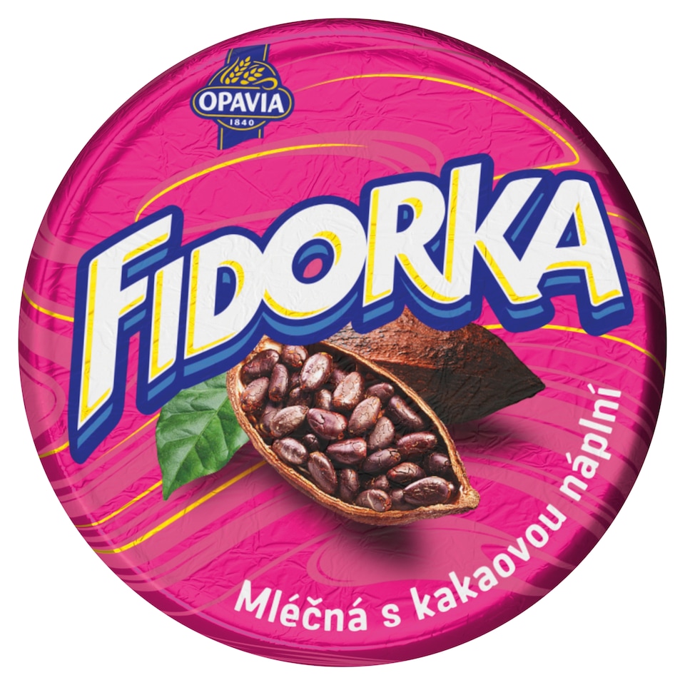 Opavia Fidorka Mléčná s kakaovou náplní růžová 30g