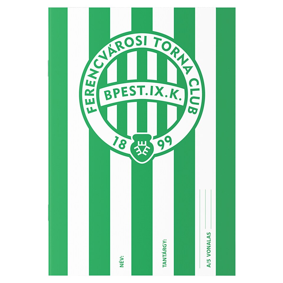 Ferencvárosi Torna Club minőségi A5-ös méretű fűzött füzet 32 lapos 