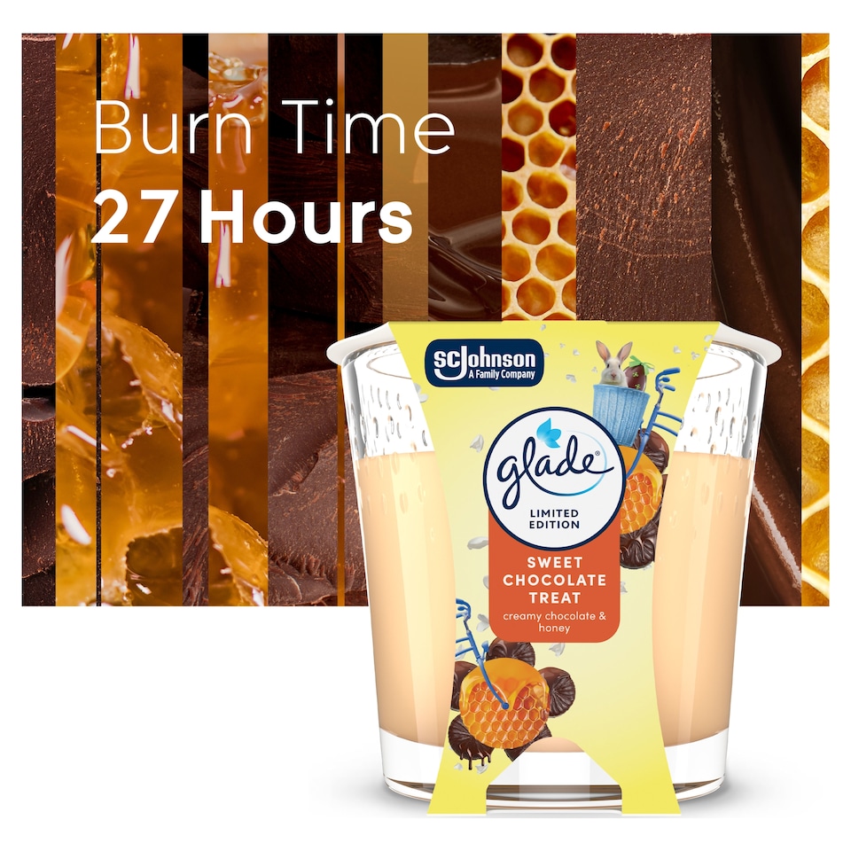 image 1 of Glade Scented Candle Indulging Honey & Chocolate 112g 