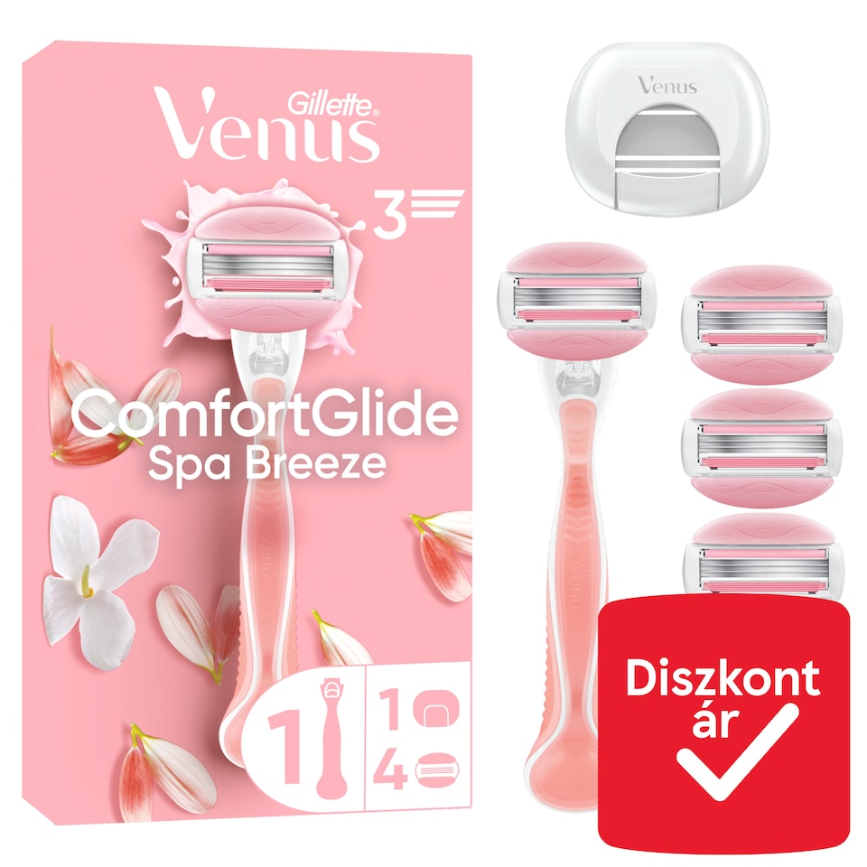 Gillette Venus ComfortGlide Női Borotva Spa Breeze, 4 Borotvabetét  1. kép