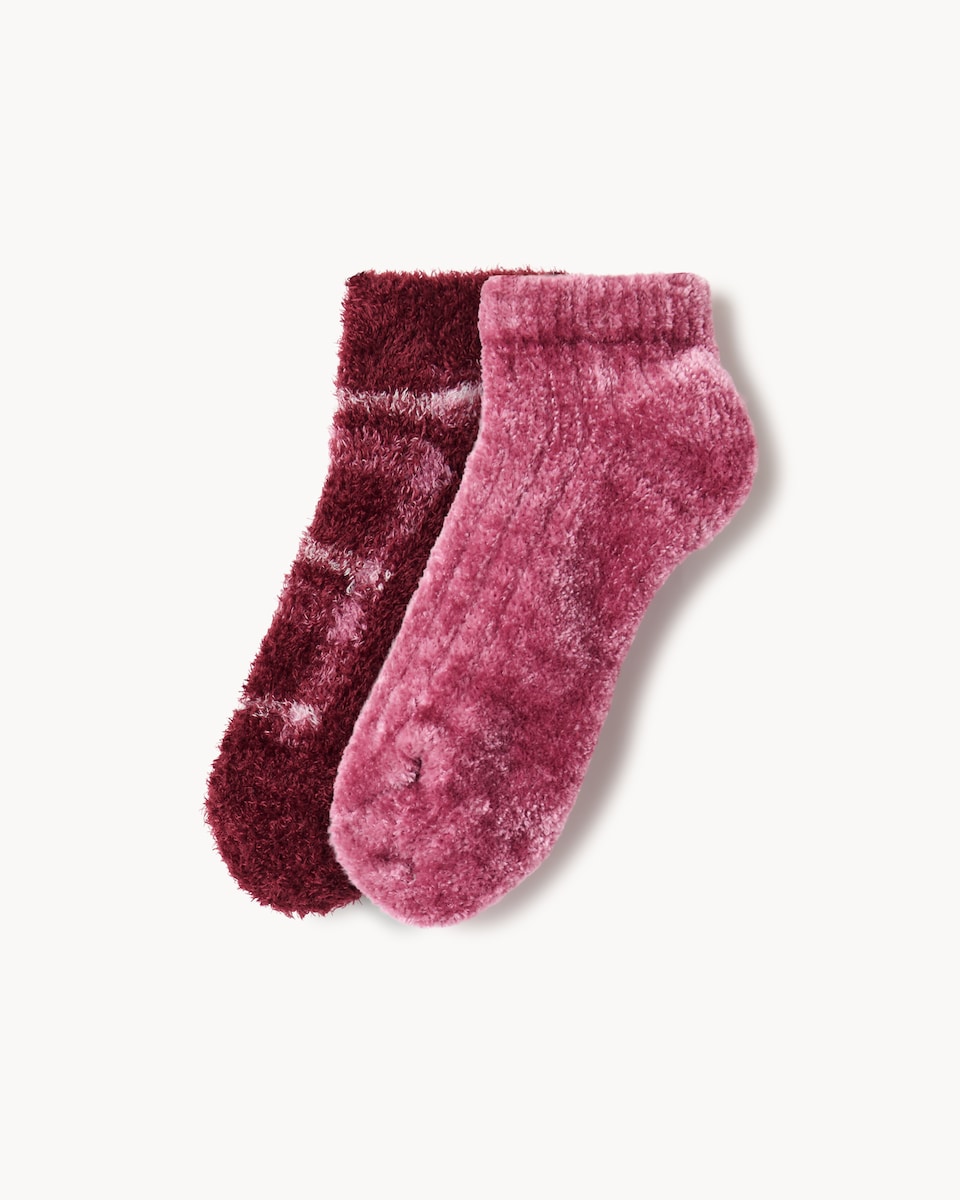 F&F 2-Pack Chenille Cosy Socks in Pink
