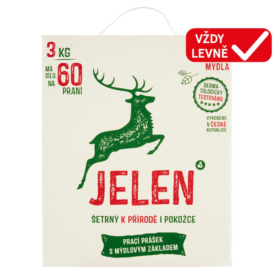 Obrázek 1 pro produkt Jelen Prací prášek s mýdlovým základem 60 praní 3kg