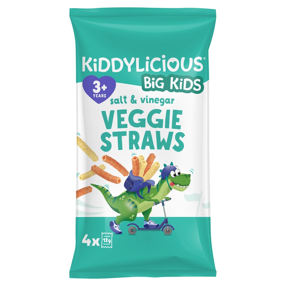 Kiddylicious Veggie Straws - Salt & Vinegar 4x12g