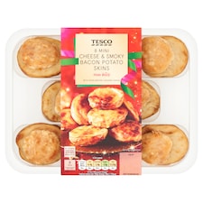 Tesco 8 Mature Cheddar & Smoky Bacon Skins 224G