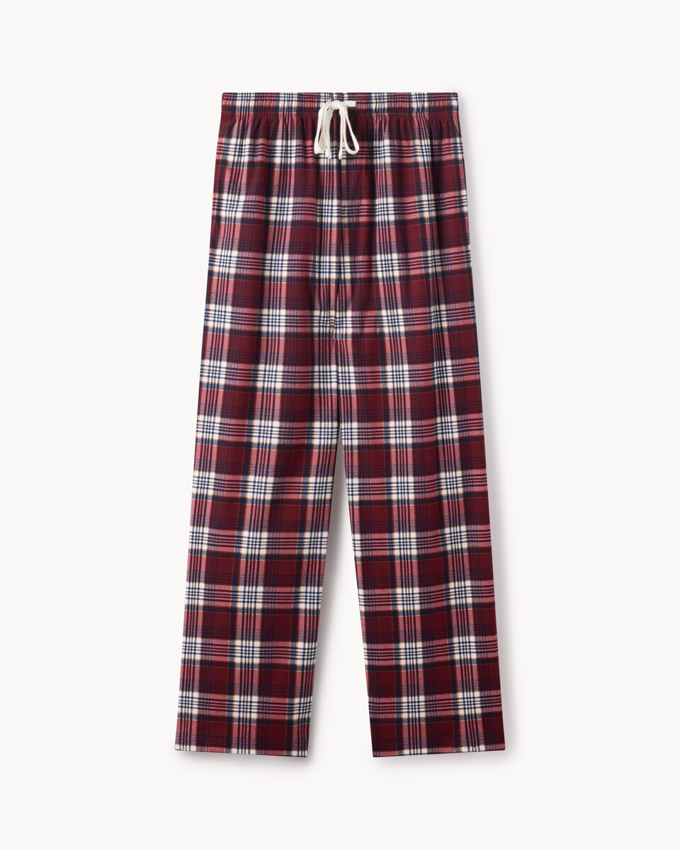 image 1 of F&F Fleece Checked Pyjama Bottoms in Purple