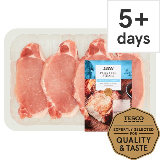 Tesco 4 Pork Loin Steaks 540G Tesco Groceries