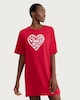 image 1 of F&F Pure Cotton Lovers Club Heart Print Nightdress in Multi Red