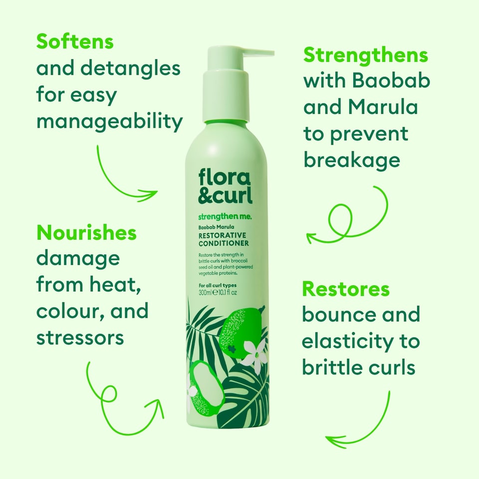 image 1 of Flora & Curl Baobab Marula Restorative Conditioner 300ml