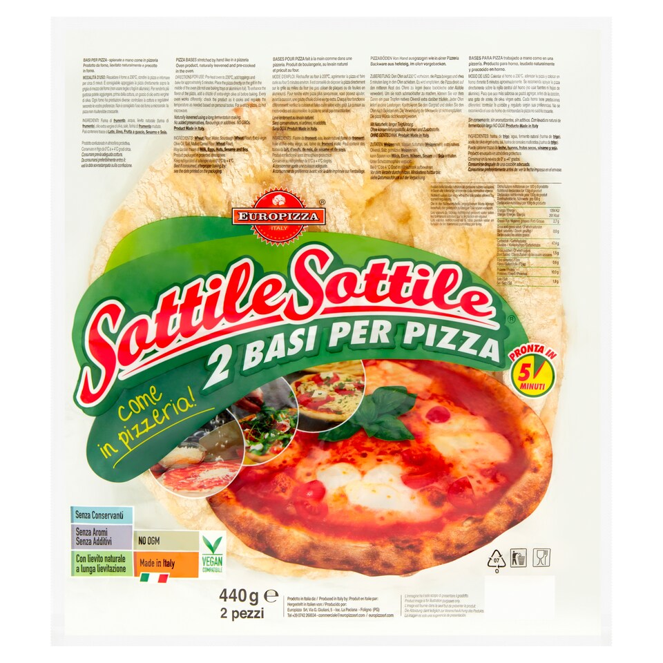 Europizza Pizza Base 30Cm 2 X 220G