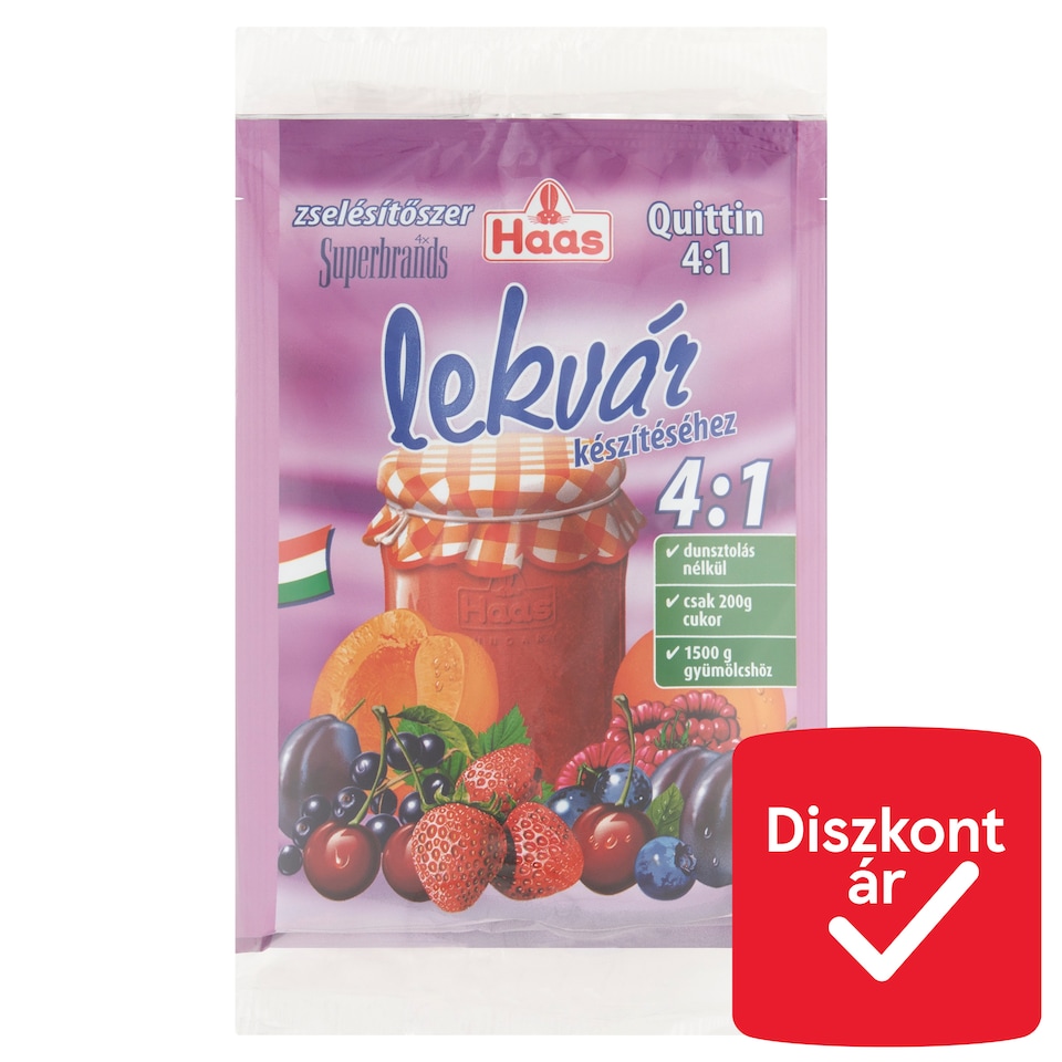 Haas Quittin 4:1 zselésítőszer lekvár készítéséhez 3 x 21,5 g