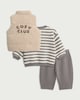 image 2 of F&F Baby 3-Piece Borg Set in Grey