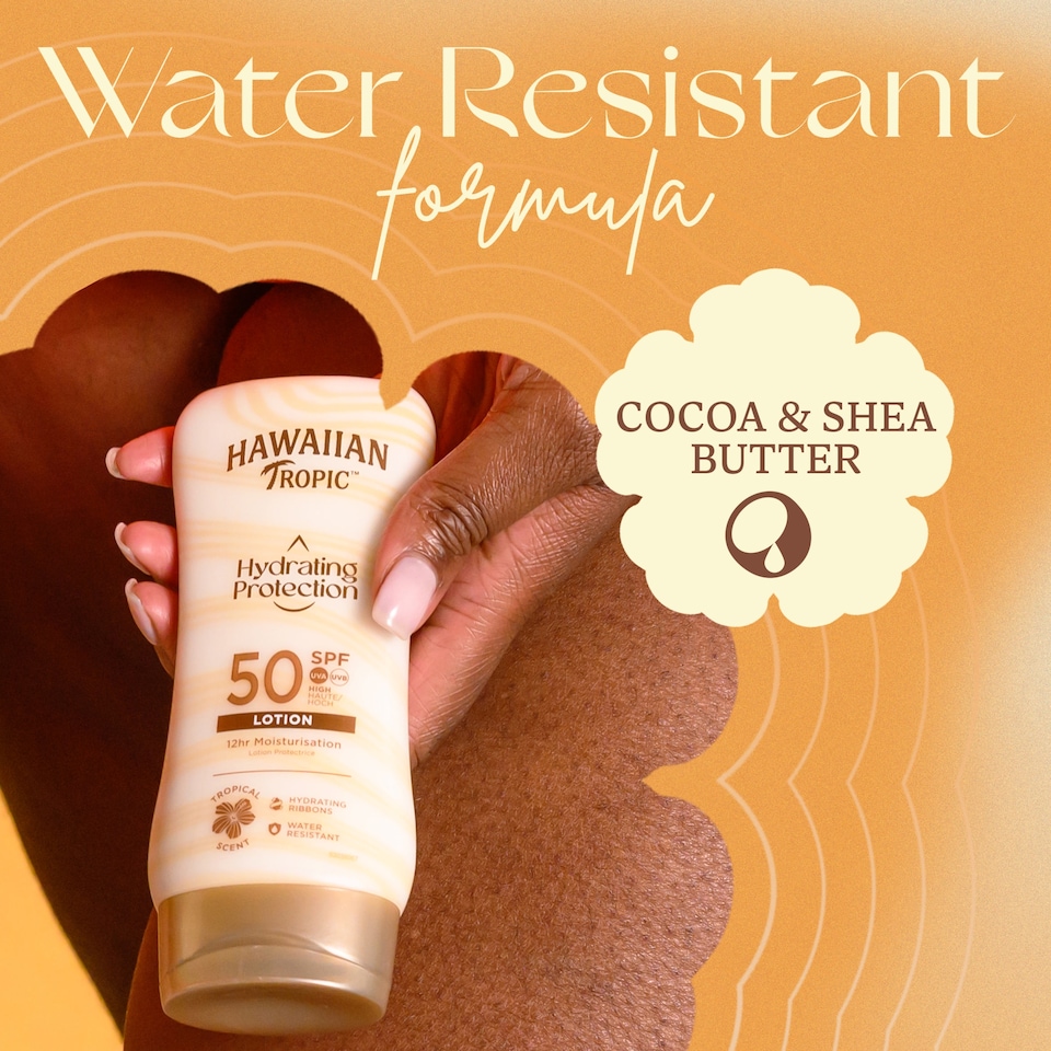 image 1 of Hawaiian Tropic Hydrating Protection Sunscreen Lotion SPF 50 180ml