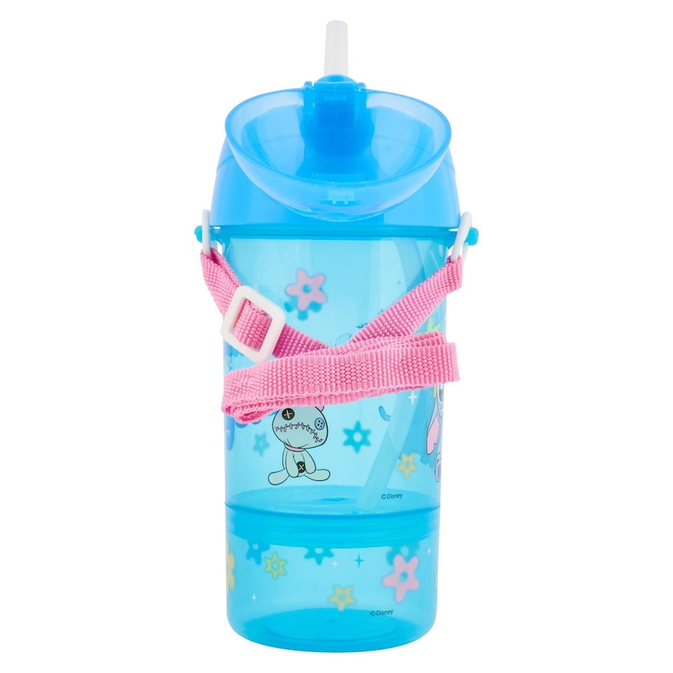 image 1 of Stitch Brush 2 in 1 Sip & Snack Water Bottle & Canteen