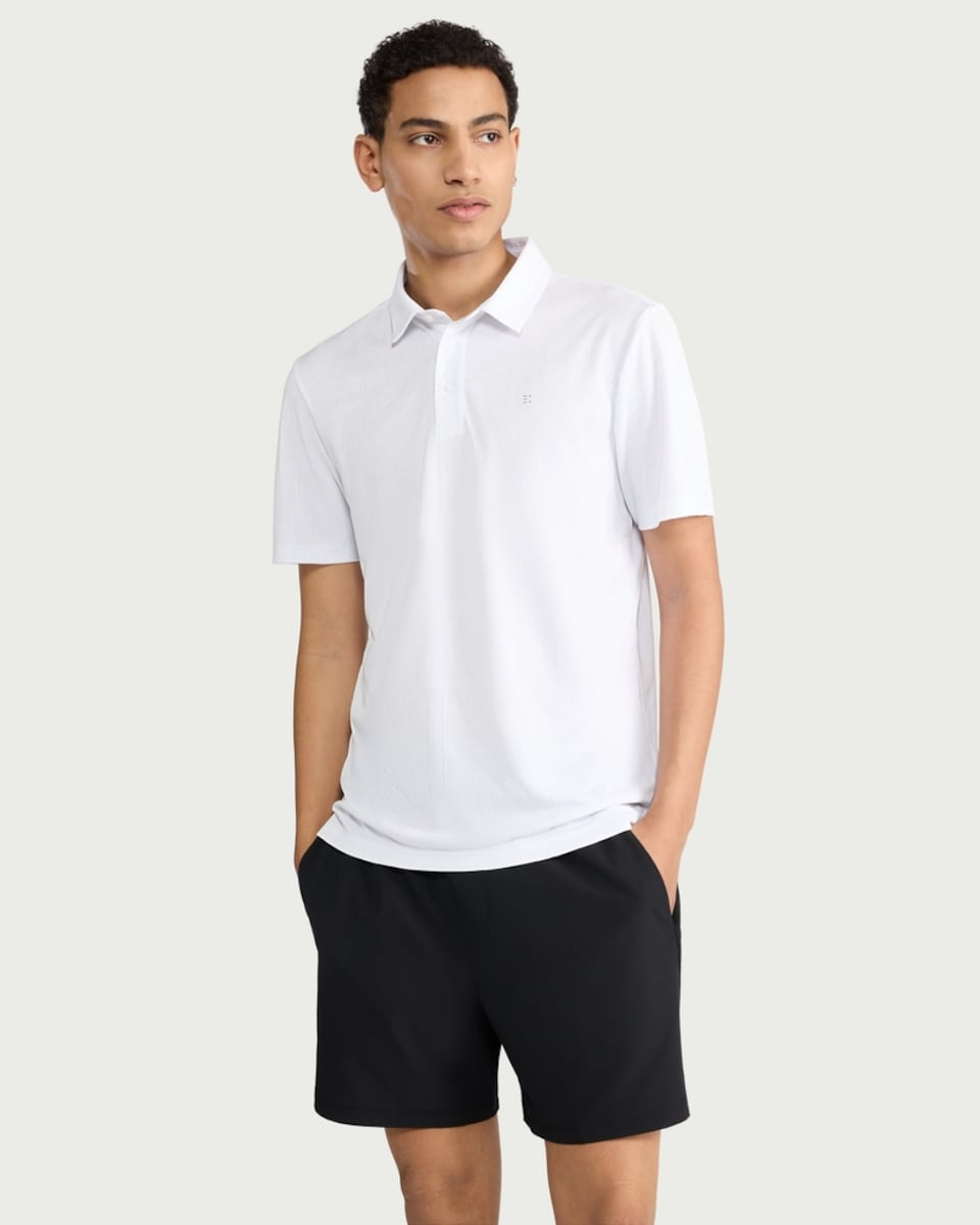 image 1 of F&F Active ULTRAMOVE Short Sleeved Golf Polo Shirt in White