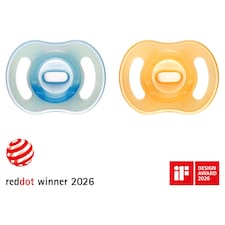 TOMMEE TIPPEE ULTRA LIGHT NIGHT GLOW ORTHODONTIC SILICONE 6-18M 2 SOOTHERS