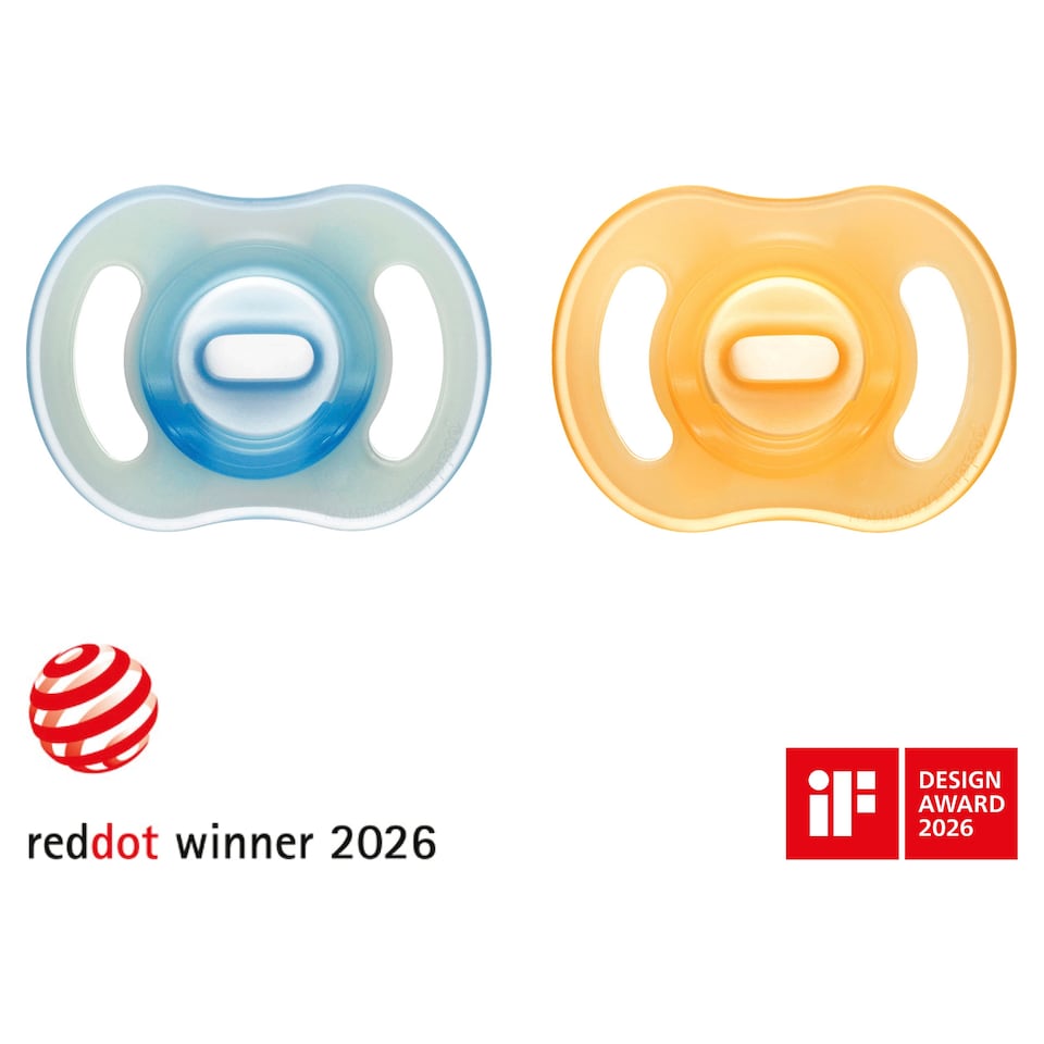 image 1 of TOMMEE TIPPEE ULTRA LIGHT NIGHT GLOW ORTHODONTIC SILICONE 6-18M 2 SOOTHERS