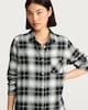 image 3 of F&F Pure Cotton Check Print Longline Pyjama Shirt in Multi Black