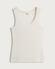 image 4 of F&F Cotton Rich Ribbed Scoop Neck Vest in Cream