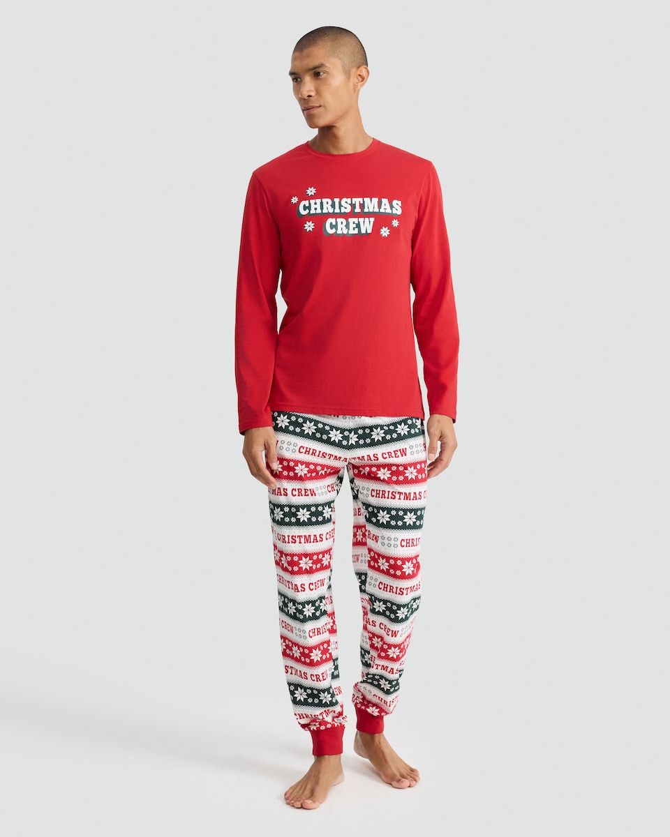 image 1 of F&F Christmas Crew Matching Family Pyjamas in Red
