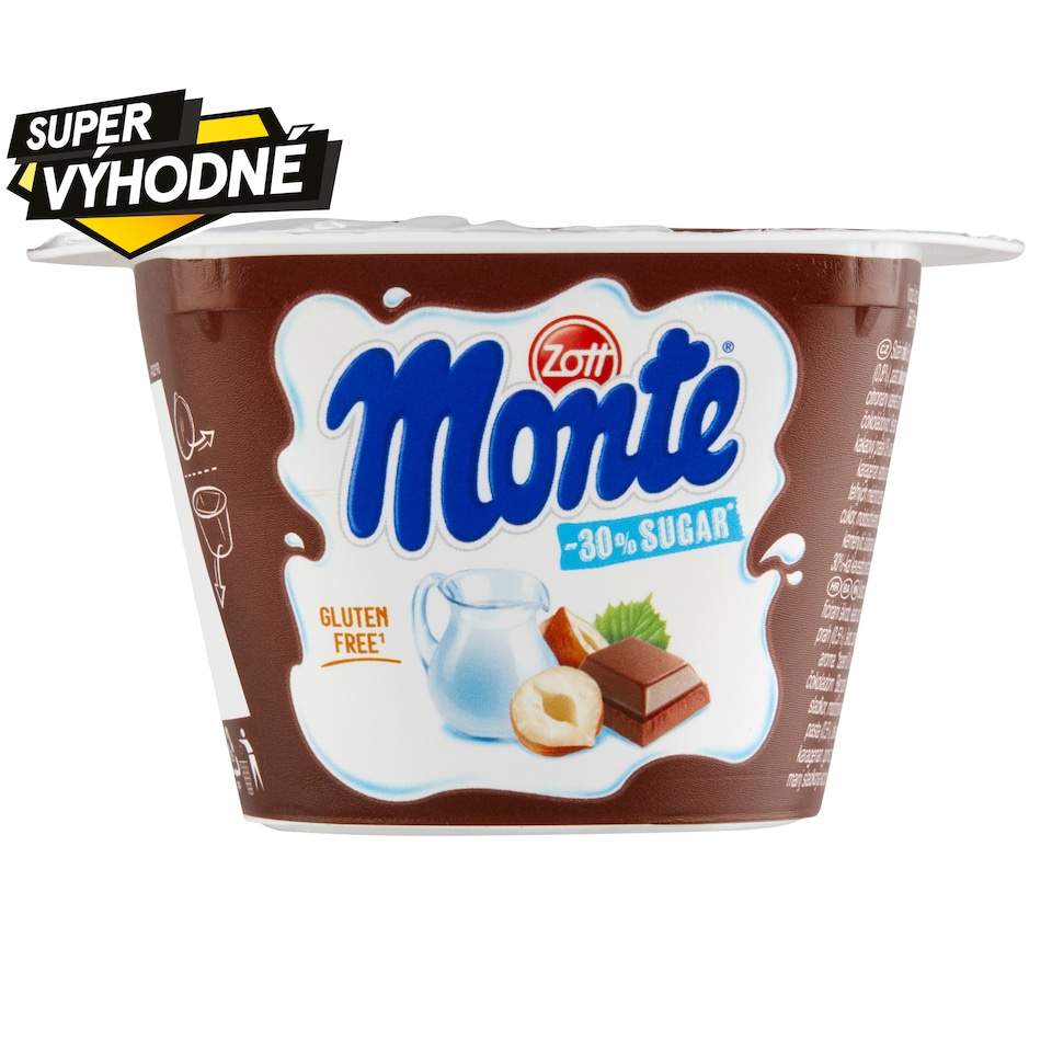 Obrázek 1 pro produkt Zott Monte Mléčný dezert čokoládový s lískovými oříšky -30% cukru 150g