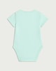image 2 of Nirvana Smiley Print Pure Cotton Short Sleeved Bodysuit in Mint
