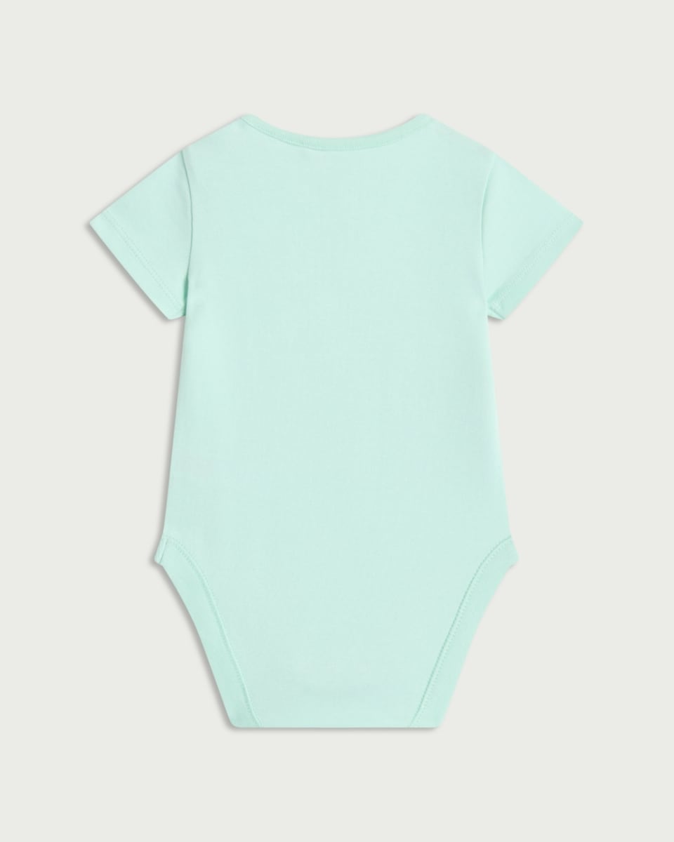 image 1 of Nirvana Smiley Print Pure Cotton Short Sleeved Bodysuit in Mint