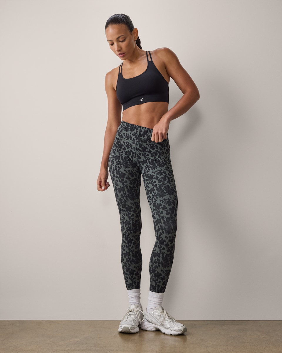 image 1 of F&F Active ULTRAMOVE High Waisted Pocket Leggings in Multi Green