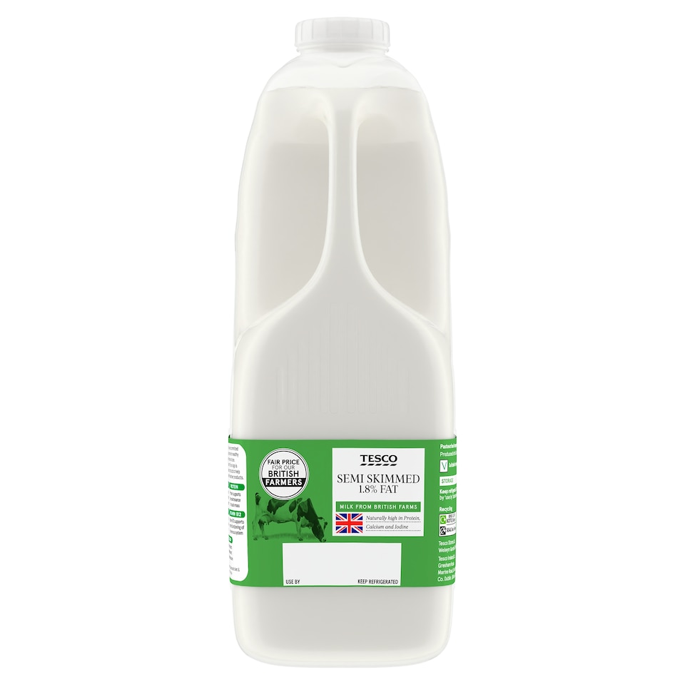 Tesco British Semi Skimmed Milk 2.272L, 4 Pints