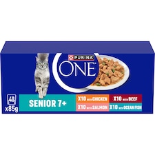 Purina One Senior 7+ Mini Fillets Mixed Selection Wet Cat Food 40x85g
