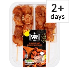 Tesco Fire Pit 4 Maple Bbq Chicken Kebabs 260G