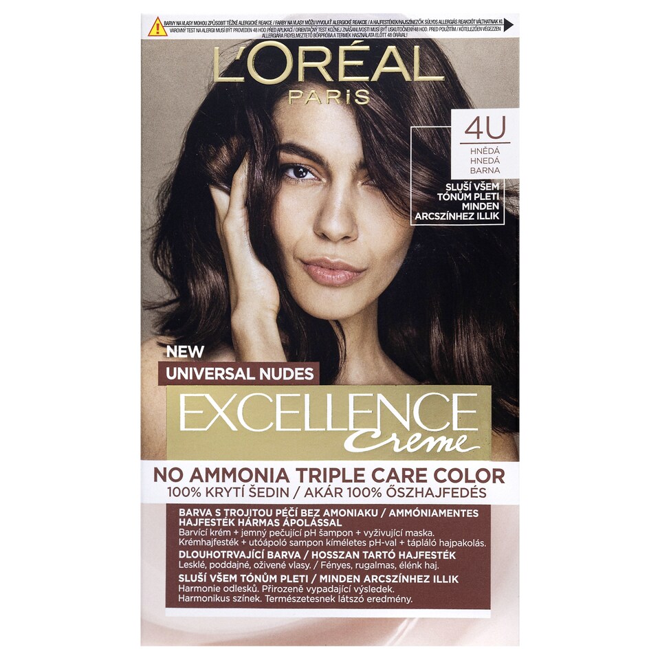 L'Oréal Paris Excellence Creme Universal Nudes permanentná farba na vlasy 4 U Hnedá