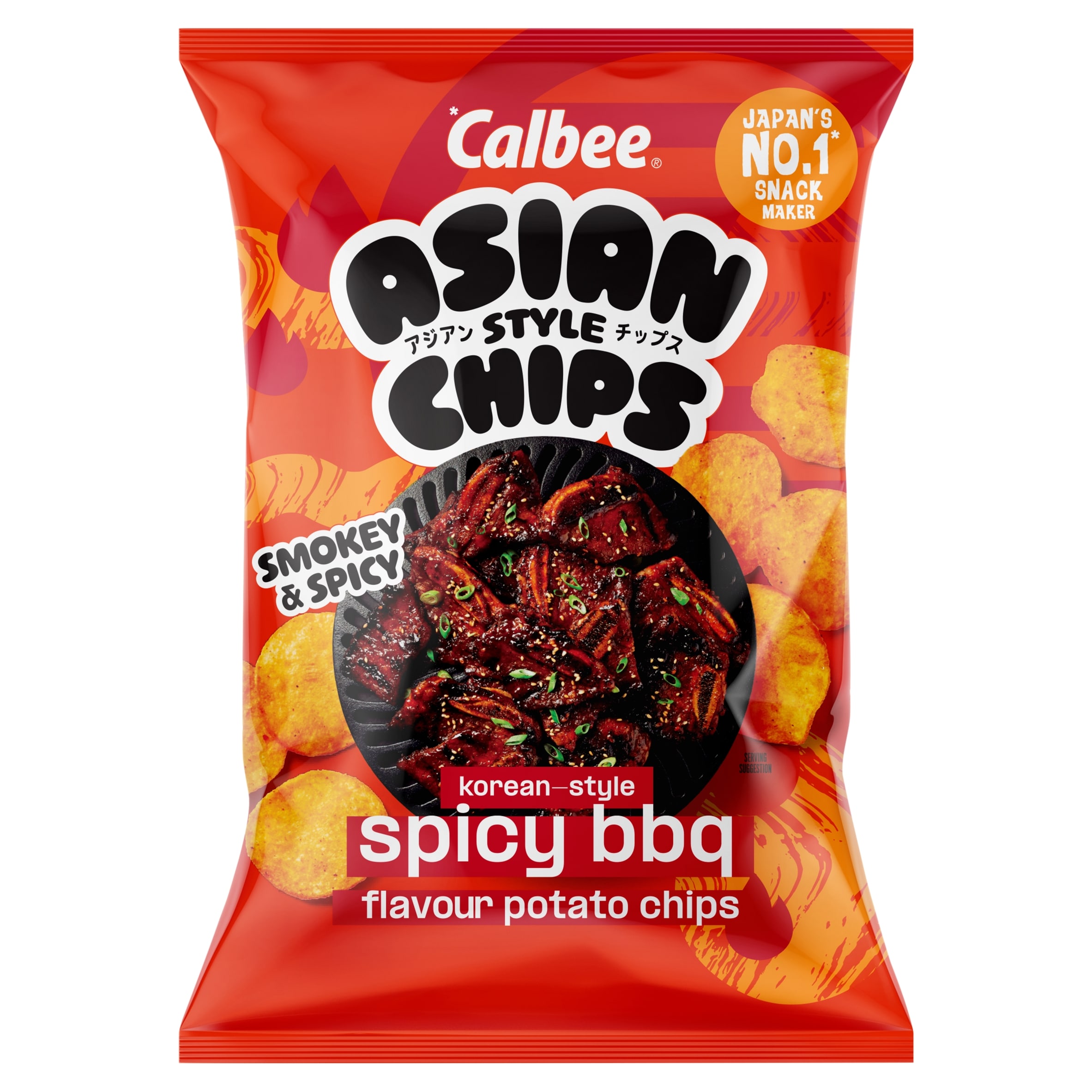 Calbee Asian Style Chips Korean Spicy BBQ Flavour Potato Chips 130g