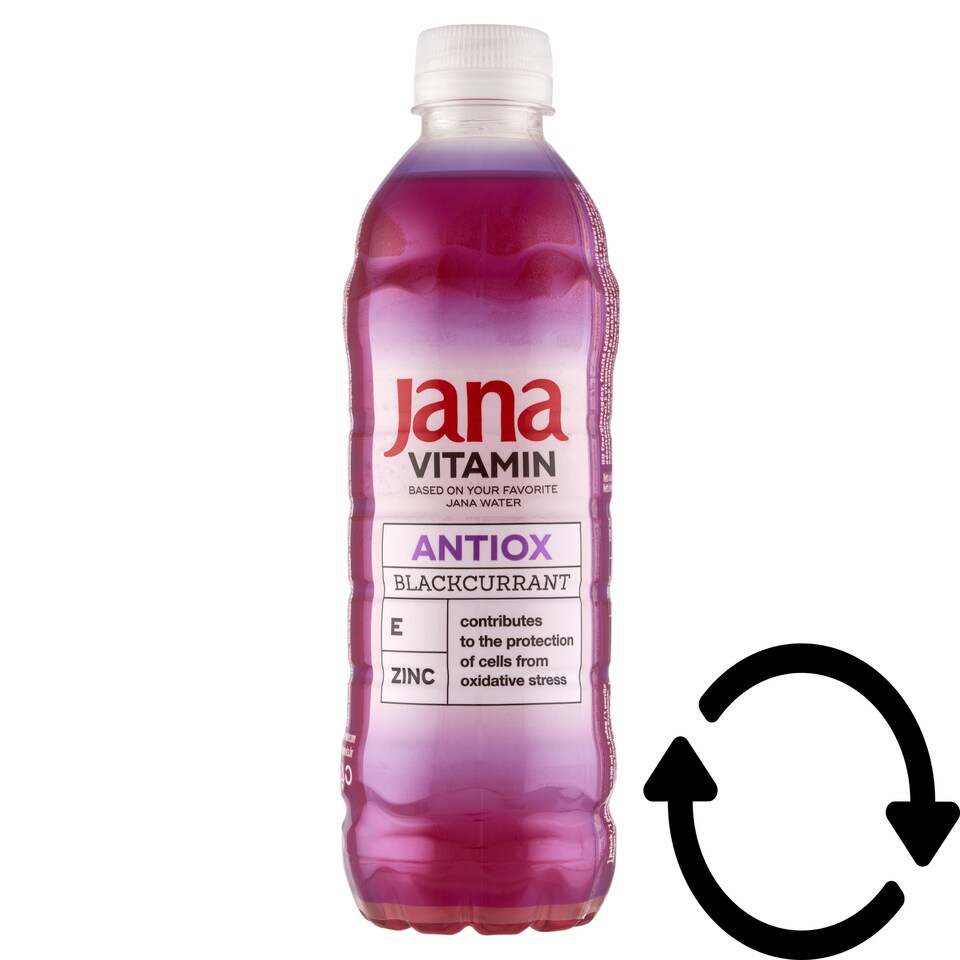 Jana Vitamin Antiox Low-Energy Soft Drink with Blackcurrant Flavor with Sugar and Sweetener 500 ml