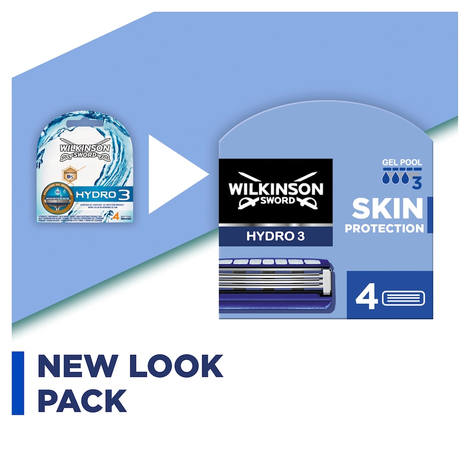 image 1 of Wilkinson Sword Hydro 3 Skin Protection Mens Razor Blade X4