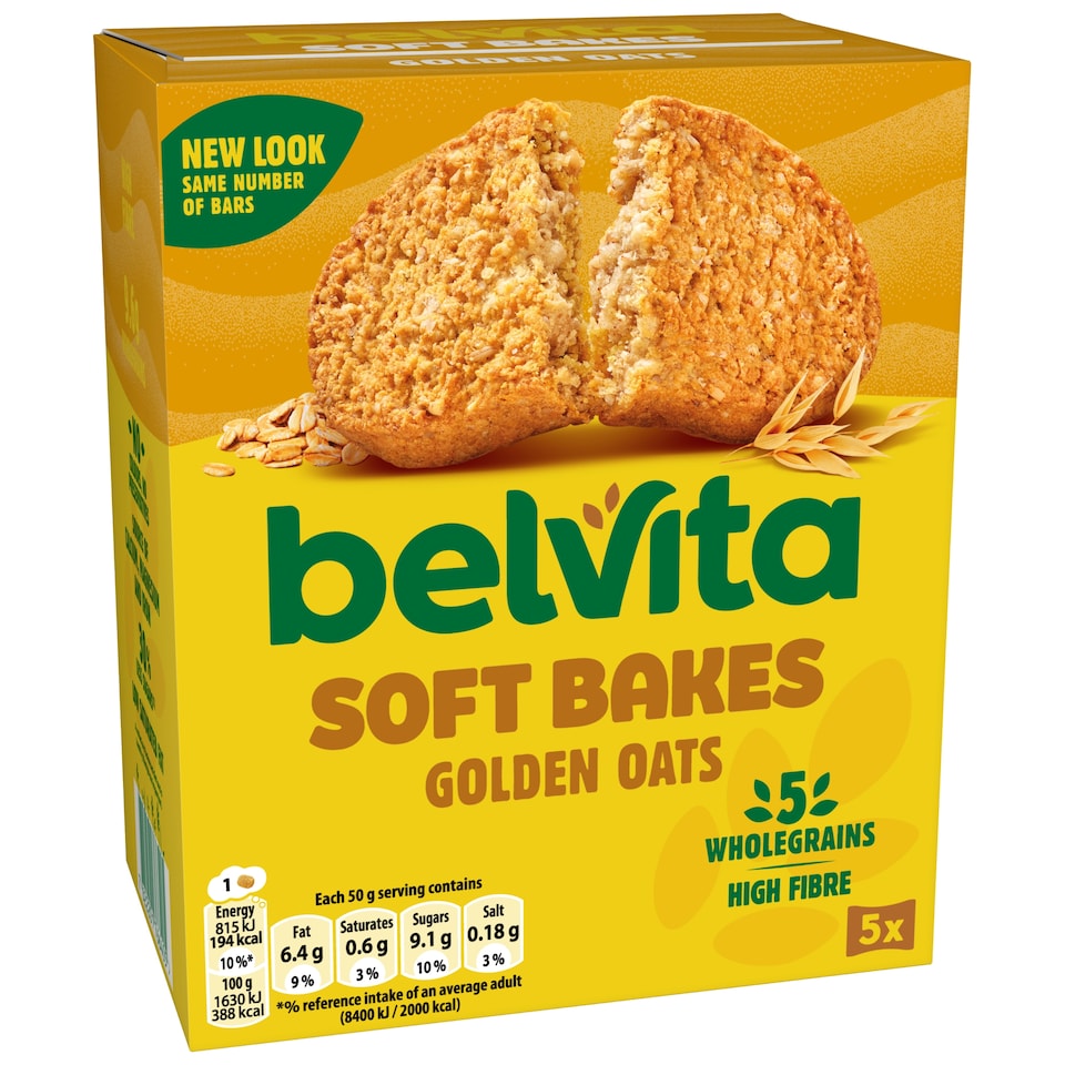 image 1 of BelVita Breakfast Soft Bakes Golden Oats 5 Pack 250G