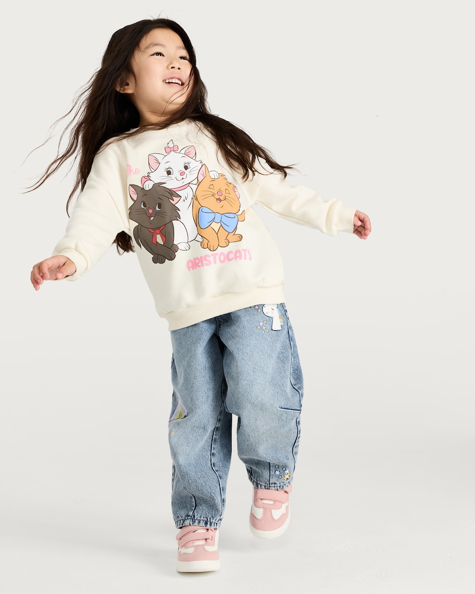 image 1 of Disney Aristocats Cotton Rich Printed Sweatshirt in Multi