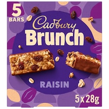 Cadbury Brunch Raisin Wholegrain Oat Cereal Bar 5 x 28g